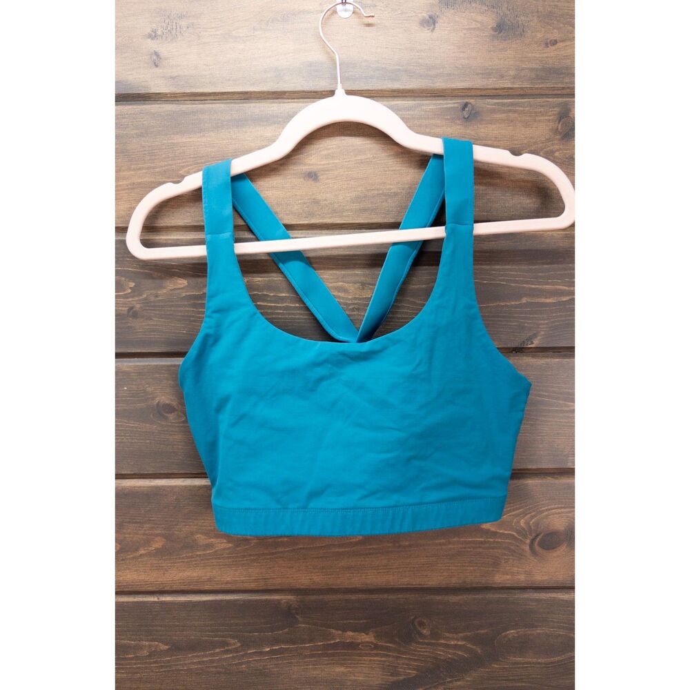 Montiel Teal Racerback Sports Bra Size Large Medium Support Activewear